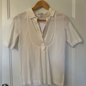 Lacoste skinny polo with pleat details - size 34 US 2